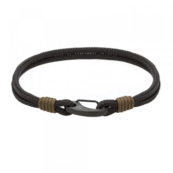 Pulsera Mosquetón Eguzkilore y Nylon Negro