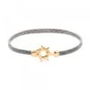 Pulsera Mountain Rígida Acero Negro y Plata Dorada