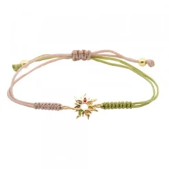 Pulsera Mountain Verde y Topo Dorada