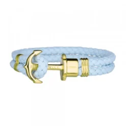 Pulsera Paul Hewitt de Cuero Azul y Acero Dorado