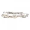 Pulsera Perlas Cultivadas Elástica Plata