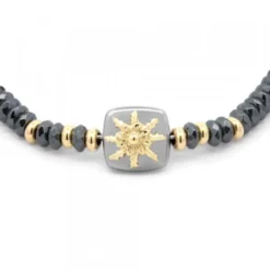 Pulsera Q2 Hematites y Eguzkilore Dorado