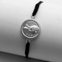 Pulsera Redonda San Fermín de Plata con Hilo Negro Personalizable