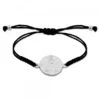 Pulsera Redonda Virgen de Begoña de Plata con Hilo Negro Personalizable