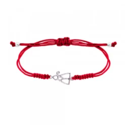 Pulsera San Fermín Plata con Hilo Rojo Nudos