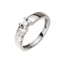 Sortija Eguzkilore Grabado Oro Blanco y Diamante