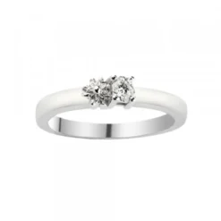 Sortija Eguzkilore Oro Blanco con Diamantes