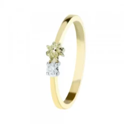 Sortija Oro con Diamante y Motivo Eguzkilore